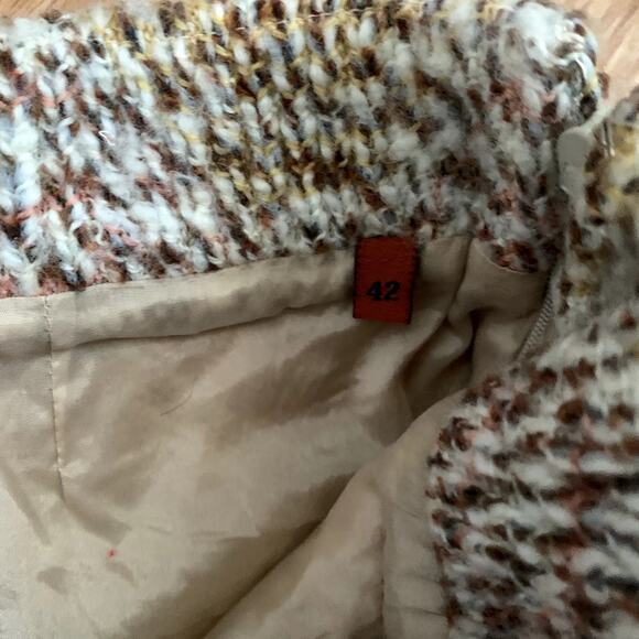 Vintage Missoni Wool Crochet Tweed Woven Knit Fringe Mini Skirt Size 42 (US 6) - Picture 4 of 12